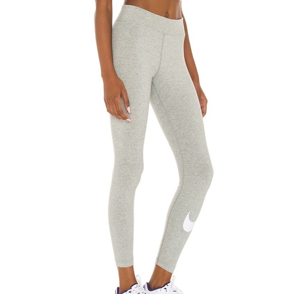 NEW Nike NSW Essential Swoosh Legging Grey XS - Picture 2 of 7